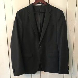 Men’s Zara Textured suit jacket black